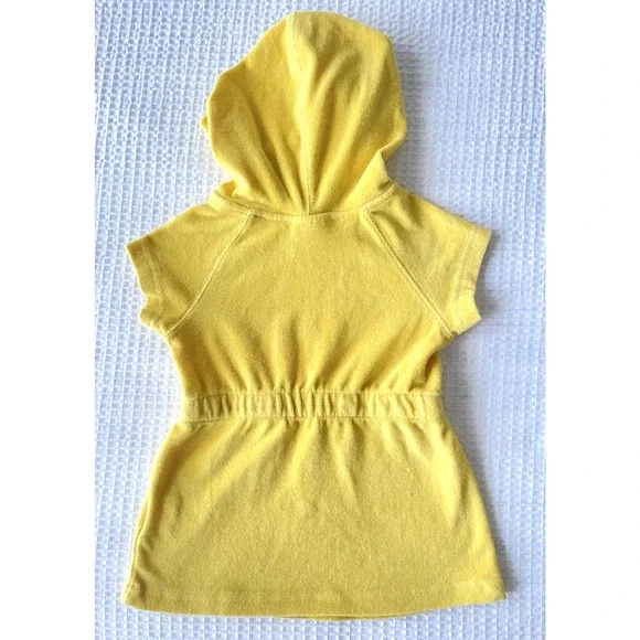 Hanna Andersson Girls Size 2 80 85 Terry Cloth Hoodie Swim Cover Up Yellow - Picture 3 of 4